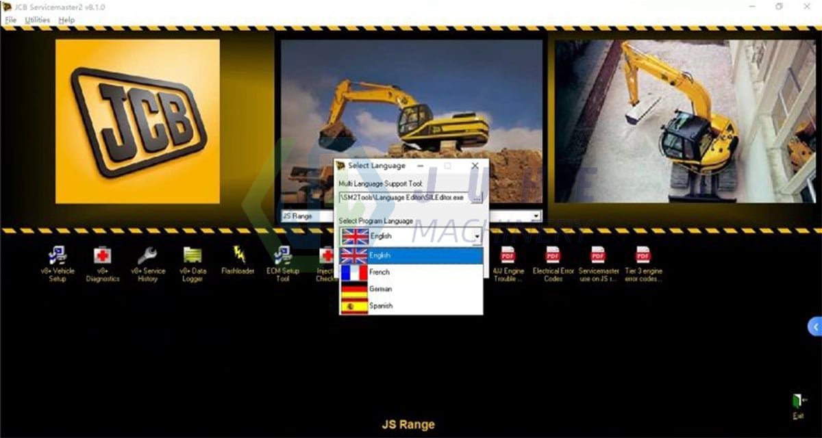 JCB Diagnostic Software Service Master 4 (23.27.7) for Excavators and Trucks — detail view