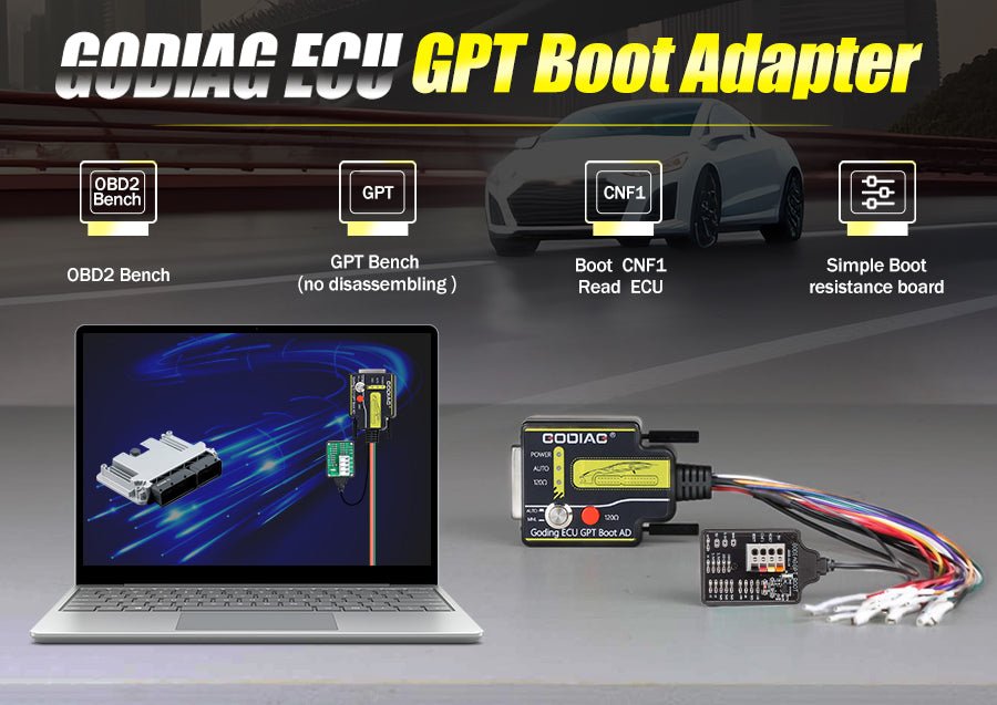 GODIAG ECU GPT Boot AD Programming Adapter, Compatible with FC200, OBDSTAR DC706, Godiag GT100 — product information