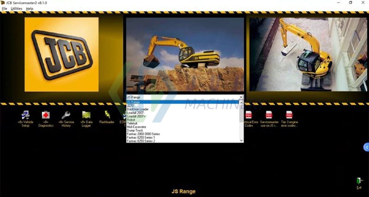 JCB Diagnostic Software Service Master 4 (23.27.7) for Excavators and Trucks — detail view