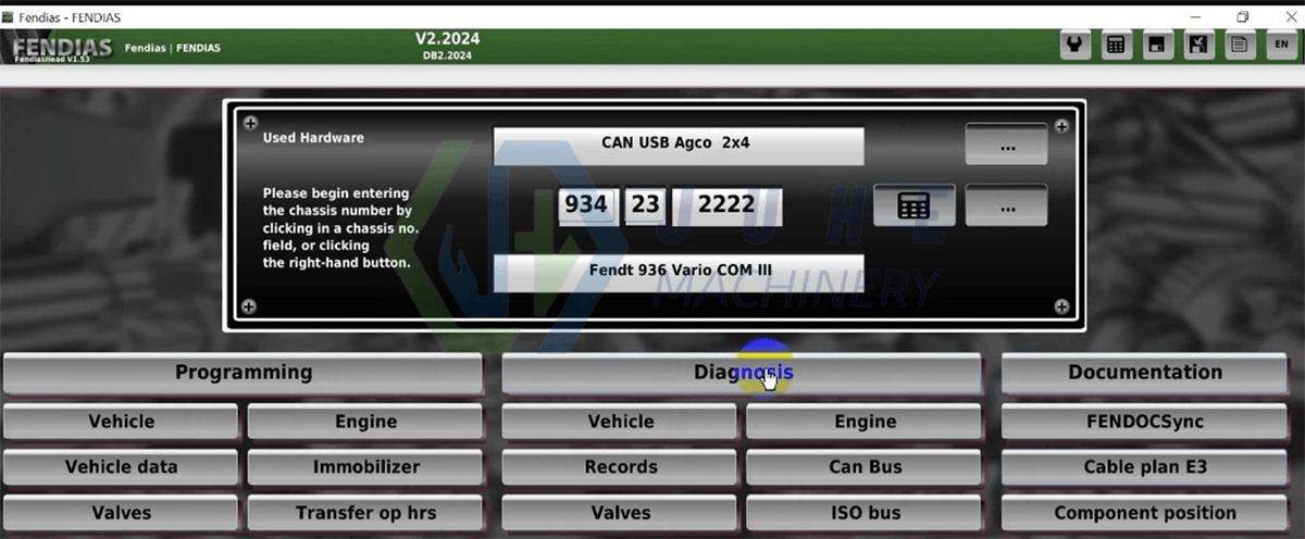 Latest FENDT Fendias software 2024 supports AGCO Canbus tool New Software — detail view