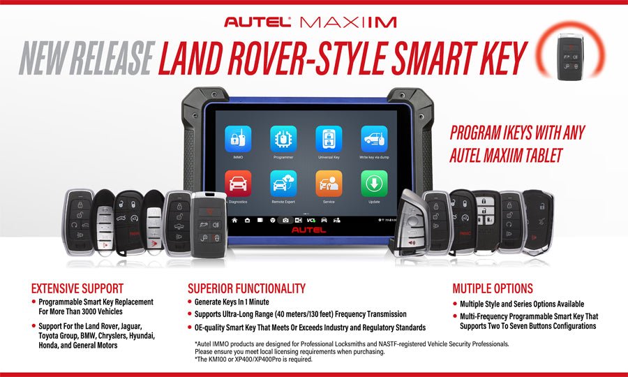 5Pcs/Set Autel IKEYLR005AL Land Rover Style Smart Key 315/433 MHz 5 Buttons — product information