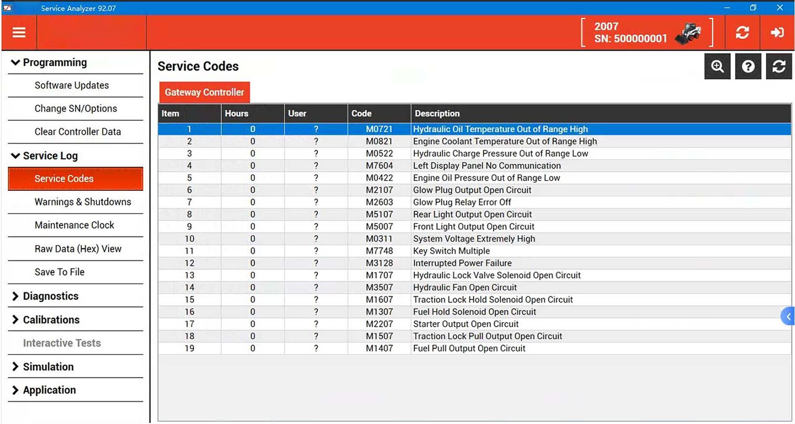 Bobcat Service Analyzer Diagnostic Tool (RST) 7277987/7260936/6693353 — detail view