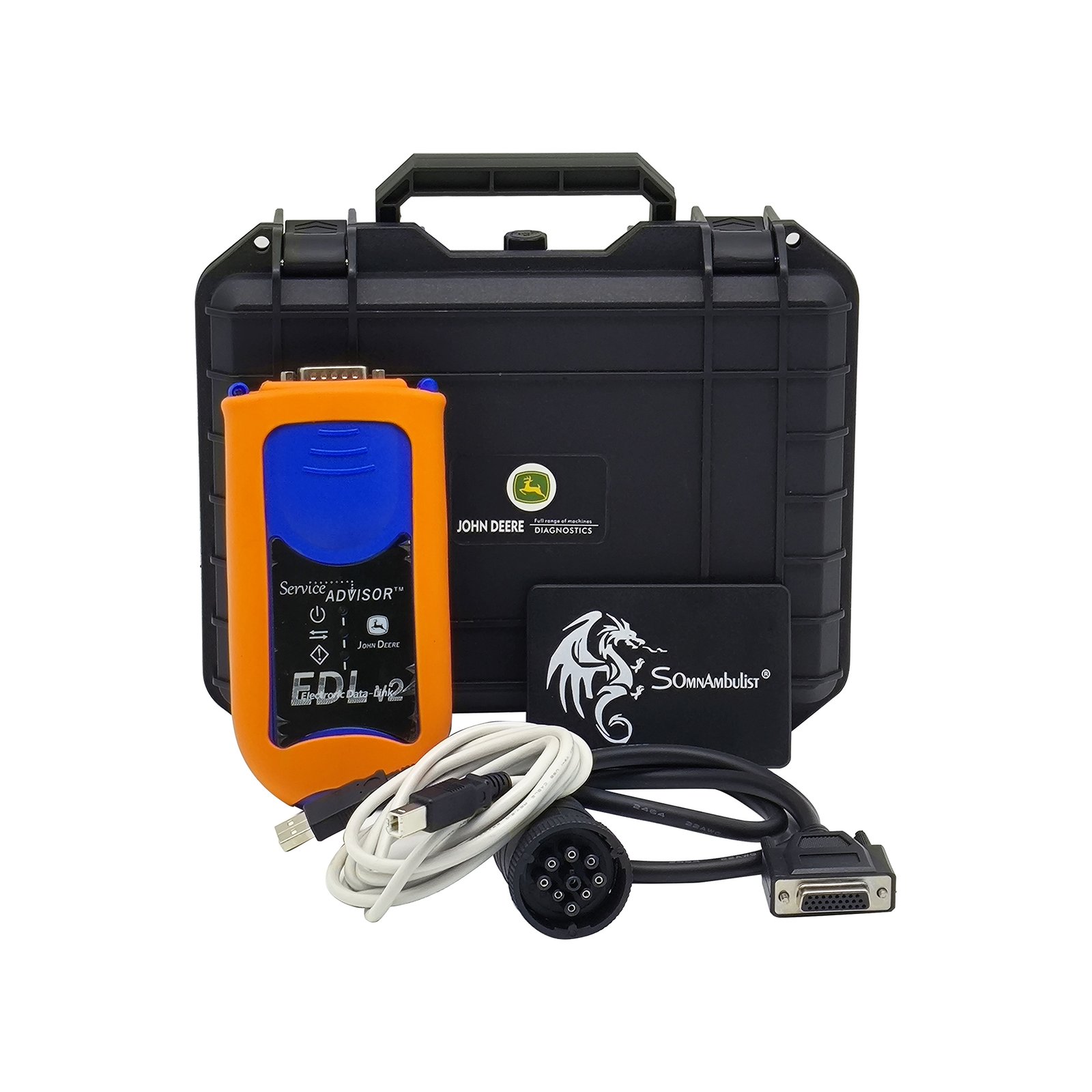 John Deere Tractor Diesel Engine Diagnostic Tool Including EDL V2 Adapter — detail view