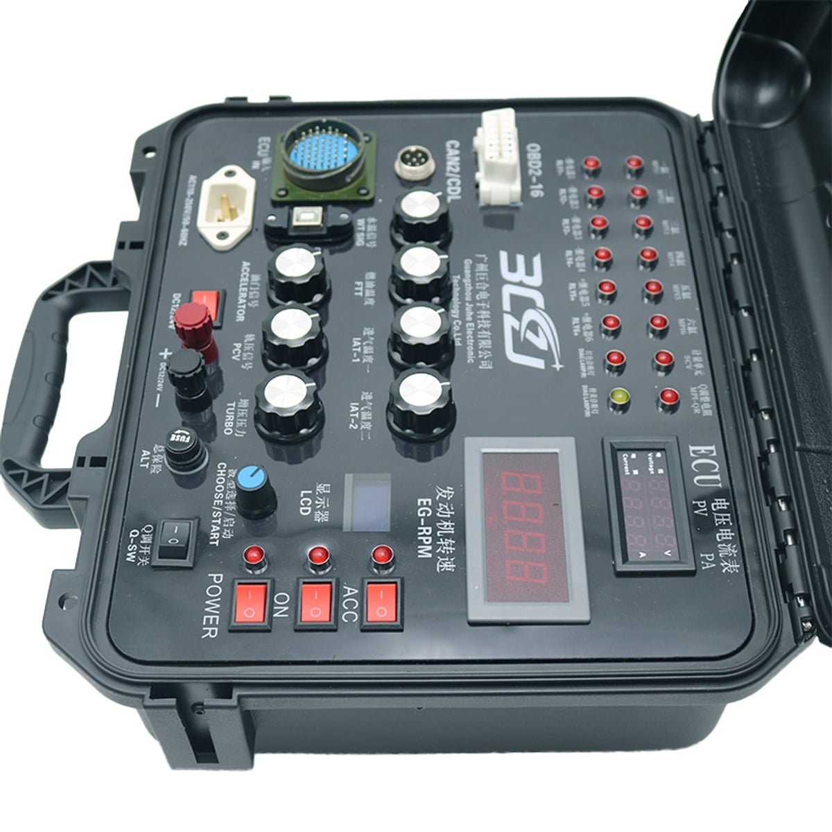 Multi functional Diesel ECU ECM Test Stand for testing Cummins Caterpillar Volvo Isuzu Doosan — detail view